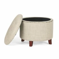 Brand new ๐ Adeco Cylindrical Button-tufted Lift-top Storage Ottoman Beige ๐ฏ 20 Brand new ๐ Adeco Cylindrical Button-tufted Lift-top Storage Ottoman Beige ๐ฏ -Adeco Shop Adeco Fabric Round Button Tufted Lift Top Storage Ottoman Footstool 3