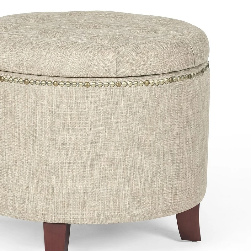 Brand new ๐ Adeco Cylindrical Button-tufted Lift-top Storage Ottoman Beige ๐ฏ 9 Brand new ๐ Adeco Cylindrical Button-tufted Lift-top Storage Ottoman Beige ๐ฏ - Image 7