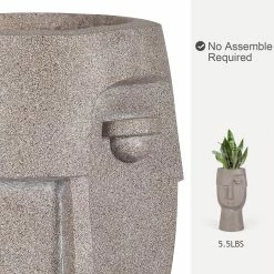 Best Sale 🧨 Adeco Face Planters Pots Flower Head Planter With Drainage Hole Brown 😉 -Adeco Shop Adeco Face Planters Pots Flower Head Planter with Drainage Hole 4