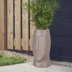 Outlet 😉 Adeco Face Planters Pots With Drainage Hole Black 👍