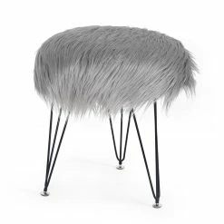 Best Sale 😍 Adeco Faux Fur Ottoman Foot Rest Stool Fluffy Accent Stool Pink 🌟 -Adeco Shop Adeco Faux Fur Ottoman Foot Rest Stool Fluffy Accent Stool 11