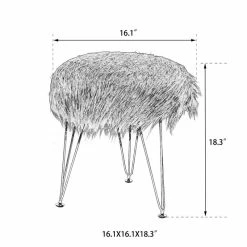 Best Sale 😍 Adeco Faux Fur Ottoman Foot Rest Stool Fluffy Accent Stool Pink 🌟 -Adeco Shop Adeco Faux Fur Ottoman Foot Rest Stool Fluffy Accent Stool 13