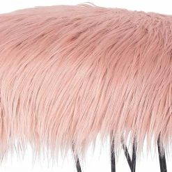 Best Sale 😍 Adeco Faux Fur Ottoman Foot Rest Stool Fluffy Accent Stool Pink 🌟 -Adeco Shop Adeco Faux Fur Ottoman Foot Rest Stool Fluffy Accent Stool 4