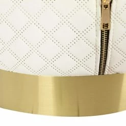 Buy 😍 Adeco Faux Leather Ottoman, Upholstered Vanity Stools Lattice Zipper Brown 👏 -Adeco Shop Adeco Faux Leather Ottoman2C Upholstered Vanity Stools Lattice Zipper 5