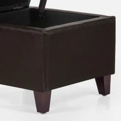 Brand new 🛒 Adeco Faux-Leather Storage Ottoman Square Bench Footrest Stool 😍 -Adeco Shop Adeco Faux Leather Storage Ottoman Square Bench Footrest Stool 7C Brown 8