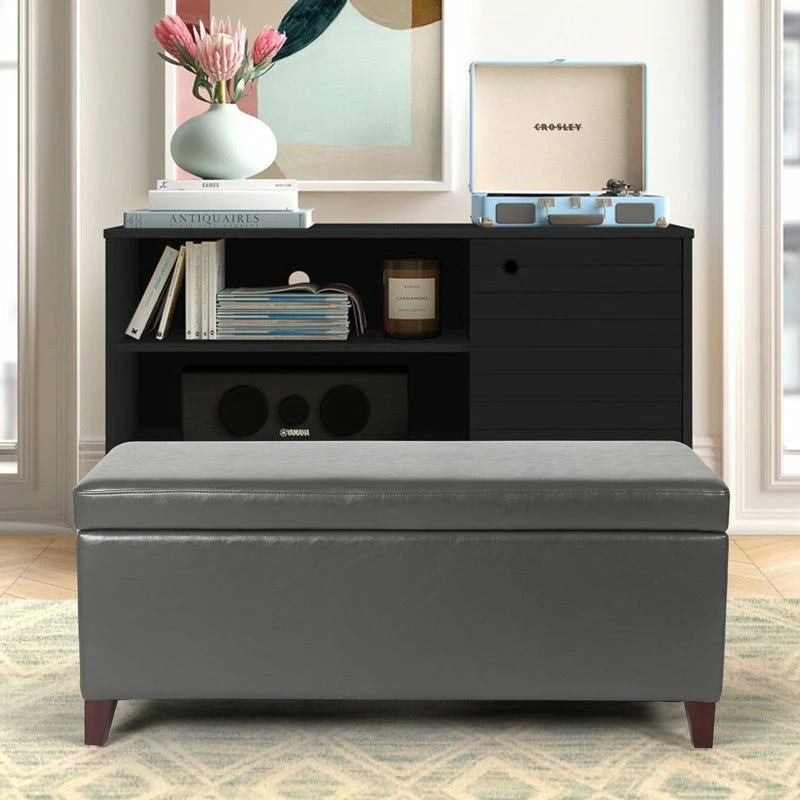 Cheap ✨ Adeco Faux Leather Tufted Lift Top Storage Ottoman Bench Footstool ⭐ 4 Cheap ✨ Adeco Faux Leather Tufted Lift Top Storage Ottoman Bench Footstool ⭐ - Image 2