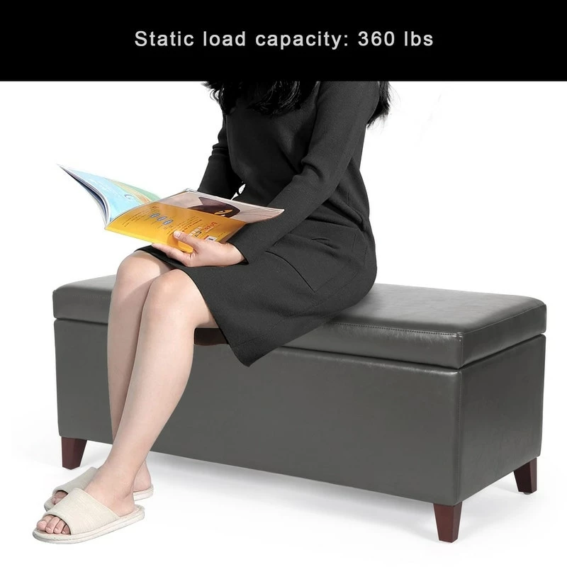 Cheap ✨ Adeco Faux Leather Tufted Lift Top Storage Ottoman Bench Footstool ⭐ 13 Cheap ✨ Adeco Faux Leather Tufted Lift Top Storage Ottoman Bench Footstool ⭐ - Image 11