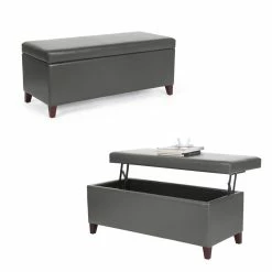 Cheap ✨ Adeco Faux Leather Tufted Lift Top Storage Ottoman Bench Footstool ⭐ 21 Cheap ✨ Adeco Faux Leather Tufted Lift Top Storage Ottoman Bench Footstool ⭐ -Adeco Shop Adeco Faux Leather Tufted Lift Top Storage Ottoman Bench Footstool 8