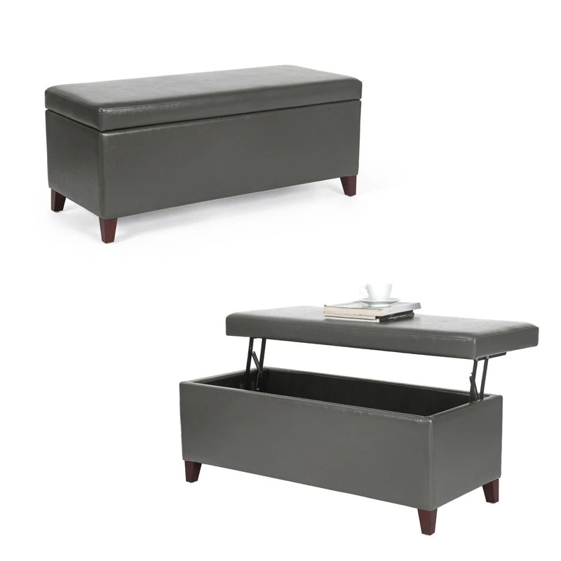 Cheap ✨ Adeco Faux Leather Tufted Lift Top Storage Ottoman Bench Footstool ⭐ 11 Cheap ✨ Adeco Faux Leather Tufted Lift Top Storage Ottoman Bench Footstool ⭐ - Image 9