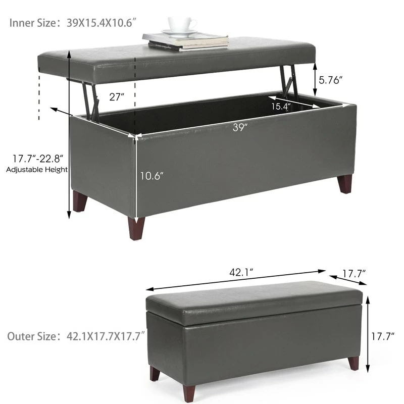 Cheap ✨ Adeco Faux Leather Tufted Lift Top Storage Ottoman Bench Footstool ⭐ 12 Cheap ✨ Adeco Faux Leather Tufted Lift Top Storage Ottoman Bench Footstool ⭐ - Image 10