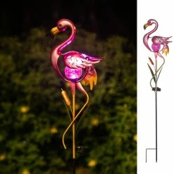 Flash Sale 🧨 Adeco Flamingo Solar Lights Metal Stake For Patio Lawn Pathway 🌟 -Adeco Shop Adeco Flamingo Solar Lights Metal Stake for Patio Lawn Pathway 2