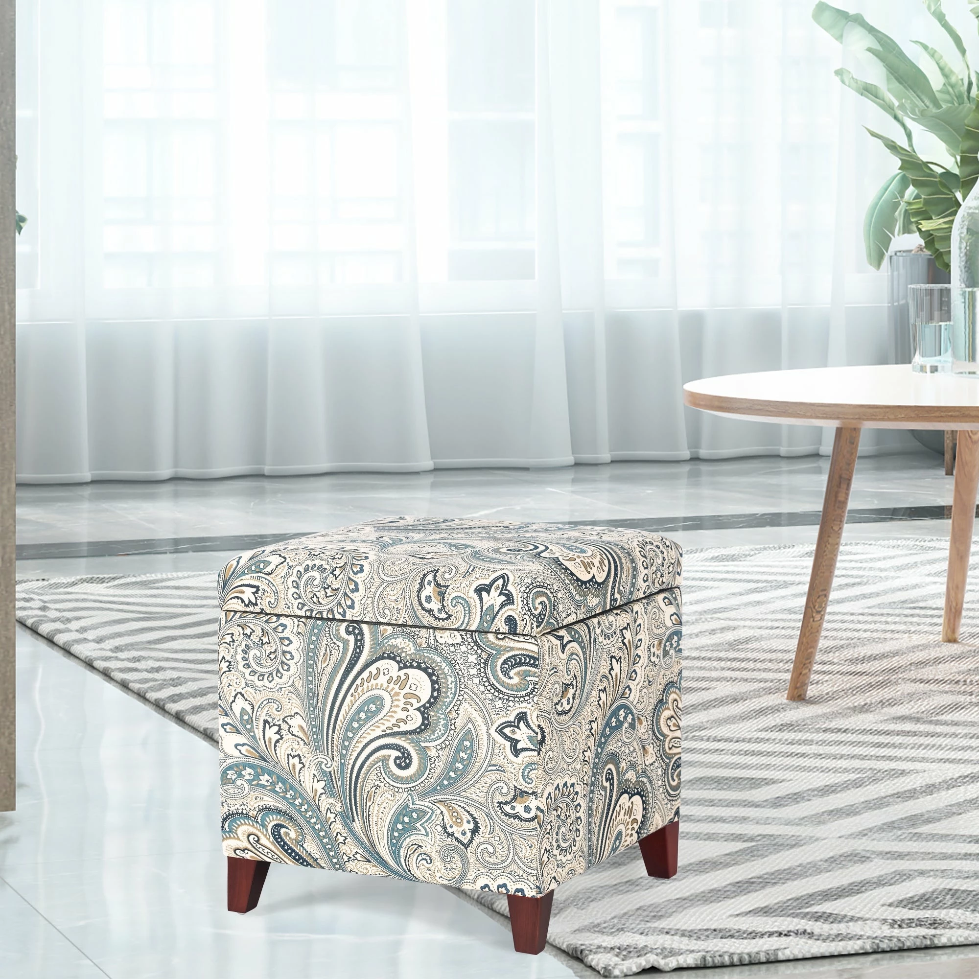 Hot Sale ๐ Adeco Floral Printed Linen Cube Storage Ottoman Footrest Footstool Multi โค๏ธ 13 Hot Sale ๐ Adeco Floral Printed Linen Cube Storage Ottoman Footrest Footstool Multi โค๏ธ - Image 11