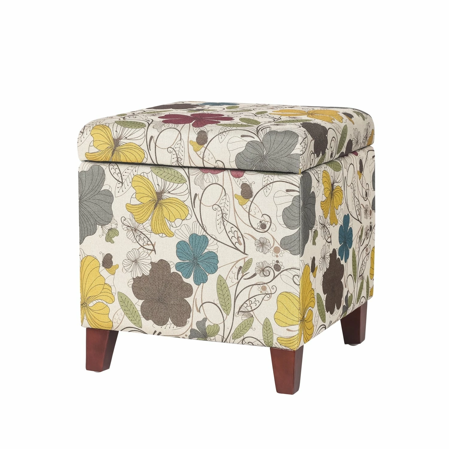 Hot Sale ๐ Adeco Floral Printed Linen Cube Storage Ottoman Footrest Footstool Multi โค๏ธ 14 Hot Sale ๐ Adeco Floral Printed Linen Cube Storage Ottoman Footrest Footstool Multi โค๏ธ - Image 12