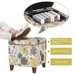 Hot Sale ๐ Adeco Floral Printed Linen Cube Storage Ottoman Footrest Footstool Multi โค๏ธ 18 Hot Sale ๐ Adeco Floral Printed Linen Cube Storage Ottoman Footrest Footstool Multi โค๏ธ -Adeco Shop Adeco Floral Printed Linen Cube Storage Ottoman Footrest Footstool 4