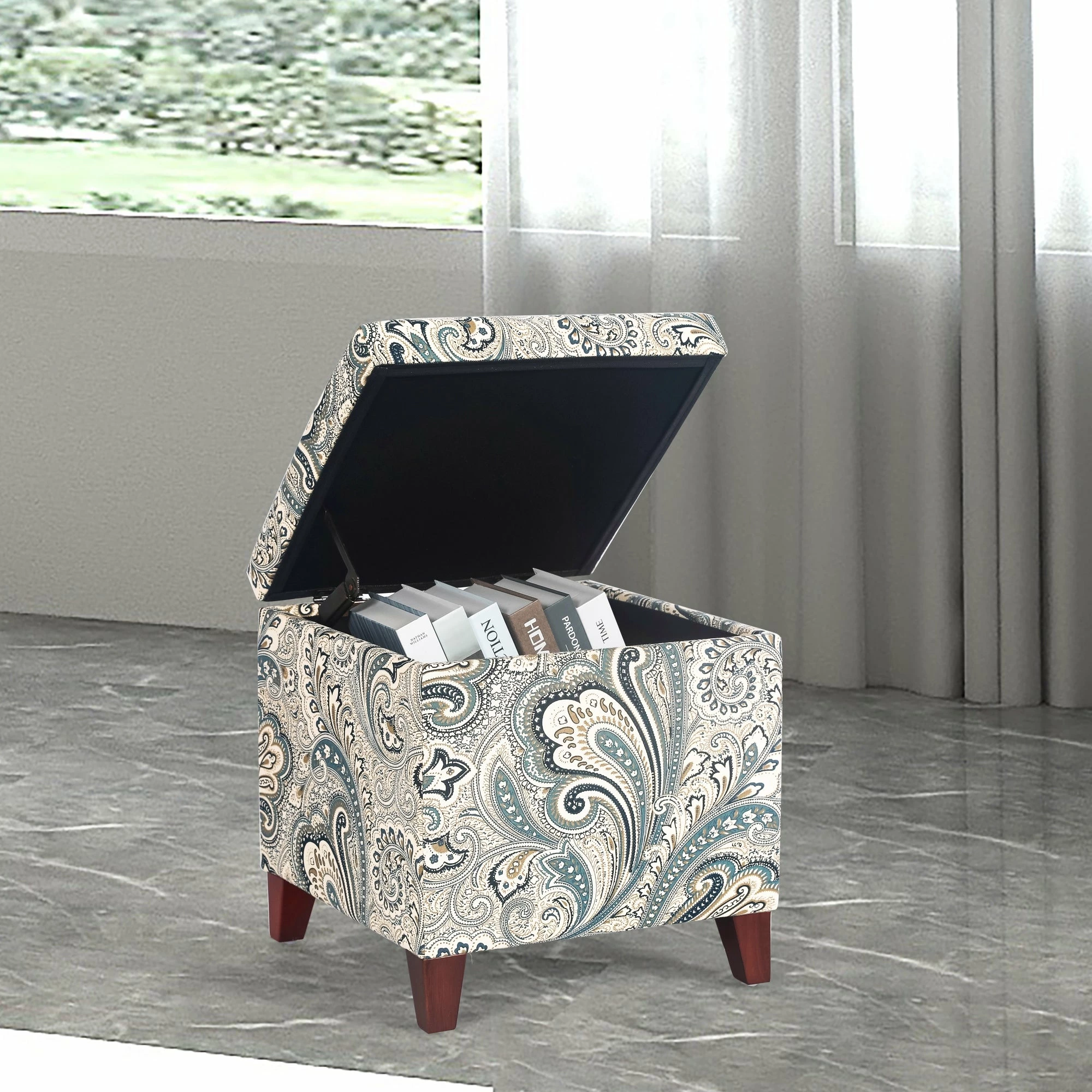 Hot Sale ๐ Adeco Floral Printed Linen Cube Storage Ottoman Footrest Footstool Multi โค๏ธ 12 Hot Sale ๐ Adeco Floral Printed Linen Cube Storage Ottoman Footrest Footstool Multi โค๏ธ - Image 10
