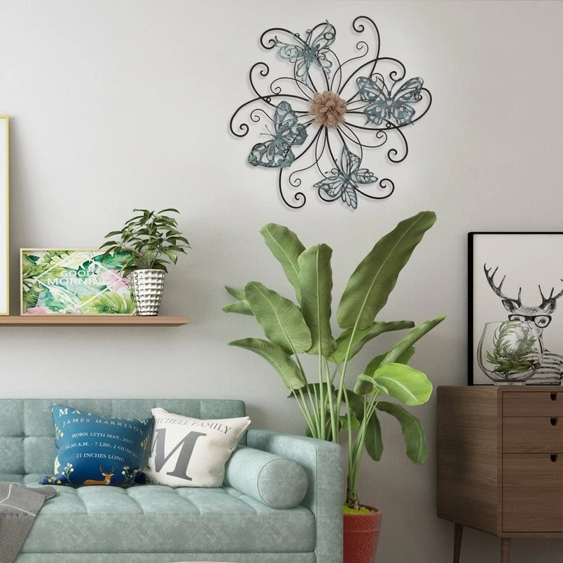 Outlet π― Adeco Flower And Butterfly Urban Design Metal Wall Decor Home Art β 4 Outlet π― Adeco Flower And Butterfly Urban Design Metal Wall Decor Home Art β - Image 2