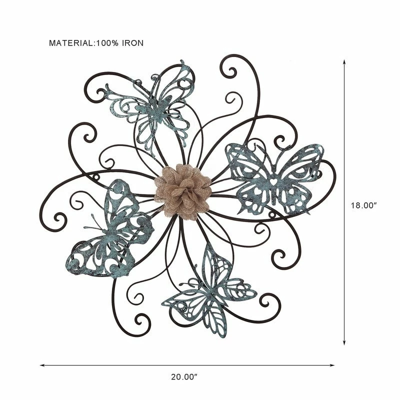 Outlet π― Adeco Flower And Butterfly Urban Design Metal Wall Decor Home Art β 6 Outlet π― Adeco Flower And Butterfly Urban Design Metal Wall Decor Home Art β - Image 4
