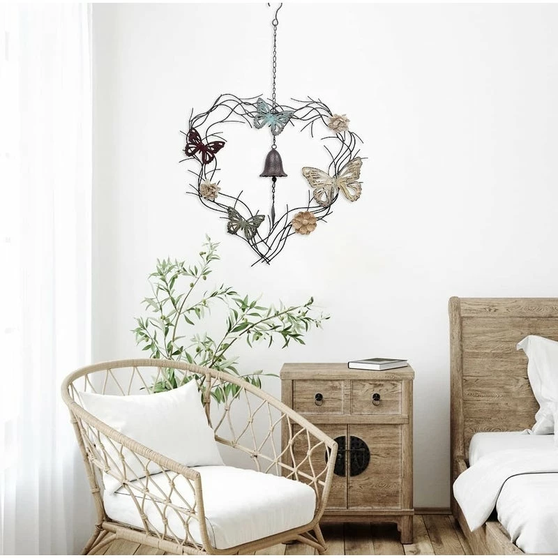 Brand new 🌟 Adeco Flower And Butterfly Wind Chimes Metal Wall Hanging Decor 💯 3 Brand new 🌟 Adeco Flower And Butterfly Wind Chimes Metal Wall Hanging Decor 💯