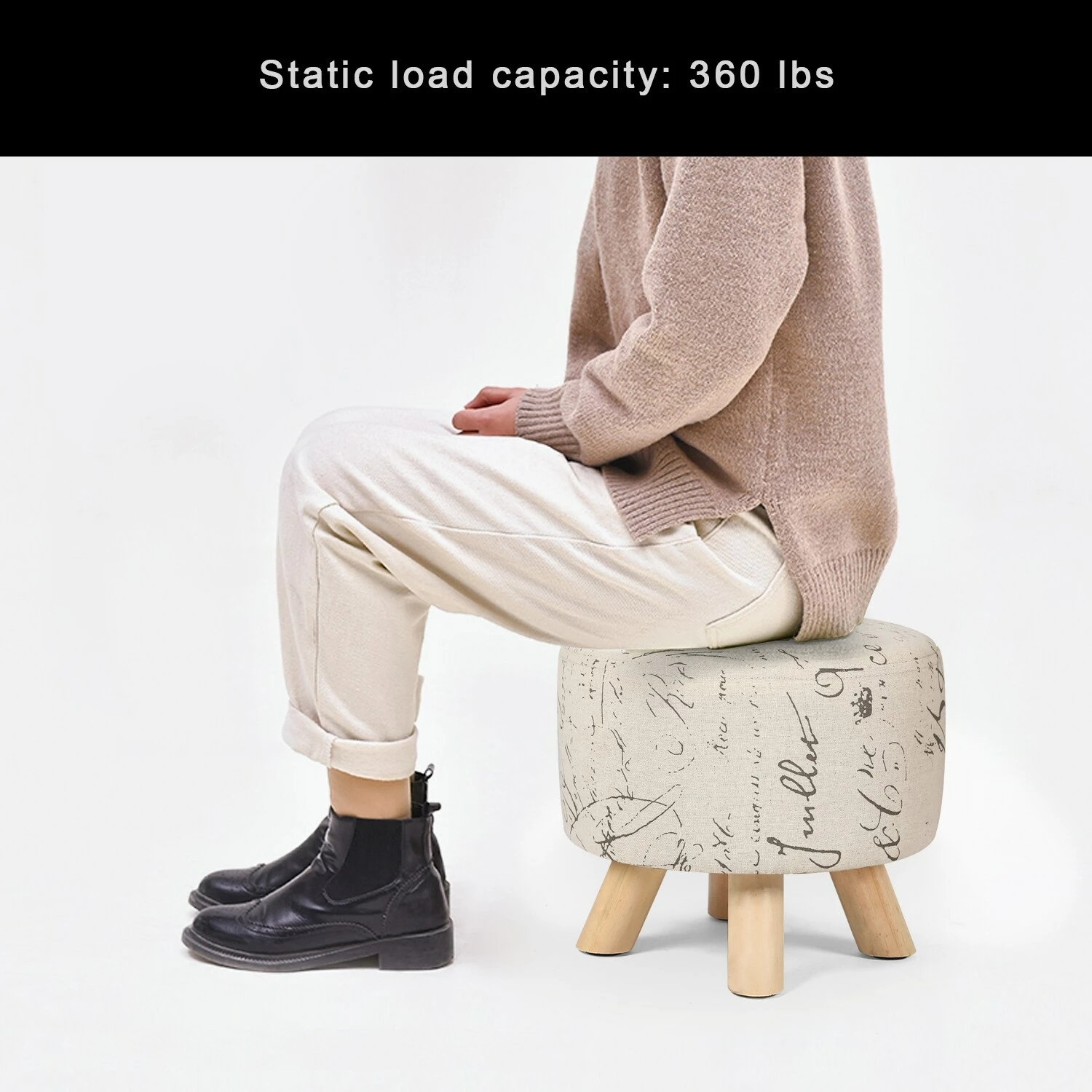 Promo 🛒 Adeco Foot Rest Ottoman Pet Stool Beige 🎁 9 Promo 🛒 Adeco Foot Rest Ottoman Pet Stool Beige 🎁 - Image 7