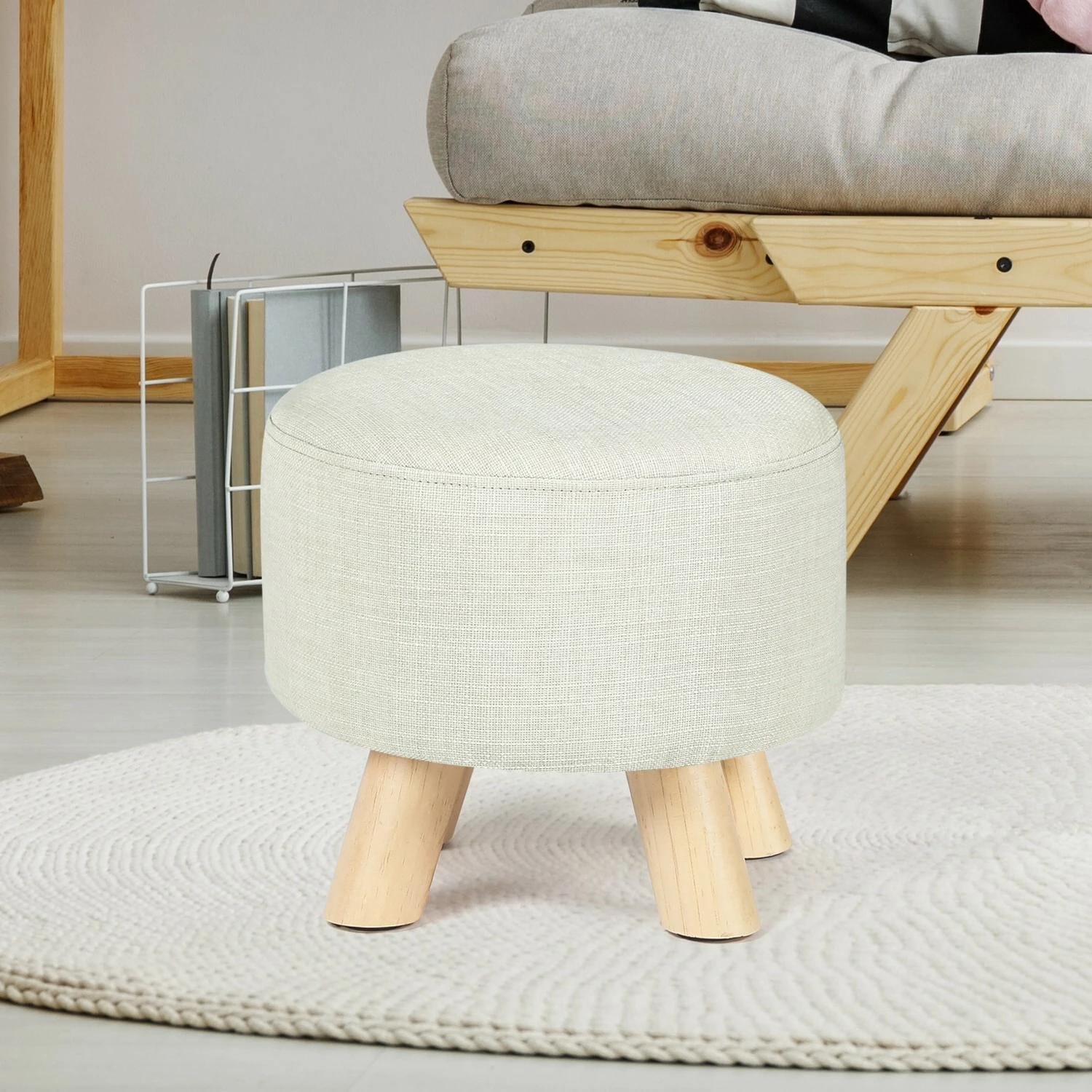 Promo 🛒 Adeco Foot Rest Ottoman Pet Stool Beige 🎁 3 Promo 🛒 Adeco Foot Rest Ottoman Pet Stool Beige 🎁
