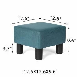 Cheap 🎁 Adeco Footrest Small Square Ottoman Fabric Modern Seat Chair Footstool 😀 -Adeco Shop Adeco Footrest Small Square Ottoman Fabric Modern Seat Chair Footstool 3