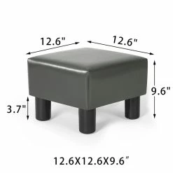 Cheap 💯 Adeco Footrest Small Square Ottoman Stool PU Leather Modern Footstool 👍 -Adeco Shop Adeco Footrest Small Square Ottoman Stool PU Leather Modern Footstool 4
