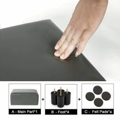 Cheap 💯 Adeco Footrest Small Square Ottoman Stool PU Leather Modern Footstool 👍 -Adeco Shop Adeco Footrest Small Square Ottoman Stool PU Leather Modern Footstool 5