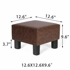 Flash Sale 🥰 Adeco Footrest Square Ottoman Stool PU Leather Seat Chair Footstool 🌟 -Adeco Shop Adeco Footrest Square Ottoman Stool PU Leather Seat Chair Footstool 2