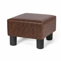 Flash Sale 🥰 Adeco Footrest Square Ottoman Stool PU Leather Seat Chair Footstool 🌟 -Adeco Shop Adeco Footrest Square Ottoman Stool PU Leather Seat Chair Footstool 4