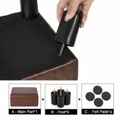 Flash Sale 🥰 Adeco Footrest Square Ottoman Stool PU Leather Seat Chair Footstool 🌟 -Adeco Shop Adeco Footrest Square Ottoman Stool PU Leather Seat Chair Footstool 8