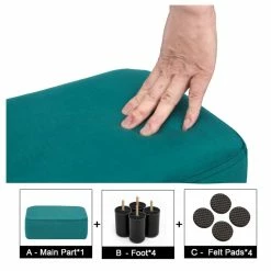 Best Sale ๐ Adeco Footstool Ottoman Fabric Footrest Modern Rectangular Stool Green ๐ 30 Best Sale ๐ Adeco Footstool Ottoman Fabric Footrest Modern Rectangular Stool Green ๐ -Adeco Shop Adeco Footstool Ottoman Fabric Footrest Modern Rectangular Stool 13