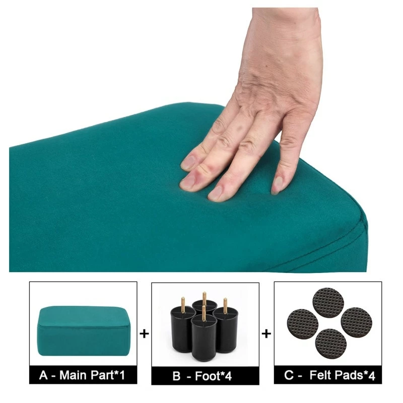 Best Sale ๐ Adeco Footstool Ottoman Fabric Footrest Modern Rectangular Stool Green ๐ 16 Best Sale ๐ Adeco Footstool Ottoman Fabric Footrest Modern Rectangular Stool Green ๐ - Image 14