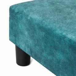 Buy ⭐ Adeco Footstool Ottoman PU Leather Footrest Modern Square Stool Blue ⌛ -Adeco Shop Adeco Footstool Ottoman PU Leather Footrest Modern Square Stool 11