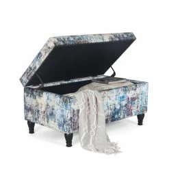 Cheap 🌟 Adeco French Storage Ottoman Footstool Bench With Lift Top Ocean 👍 -Adeco Shop Adeco French Storage Ottoman Footstool Bench with Lift Top 12