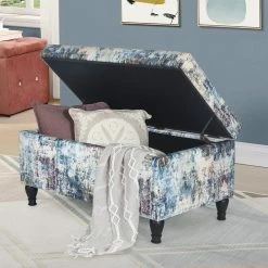 Cheap 🌟 Adeco French Storage Ottoman Footstool Bench With Lift Top Ocean 👍 -Adeco Shop Adeco French Storage Ottoman Footstool Bench with Lift Top 8