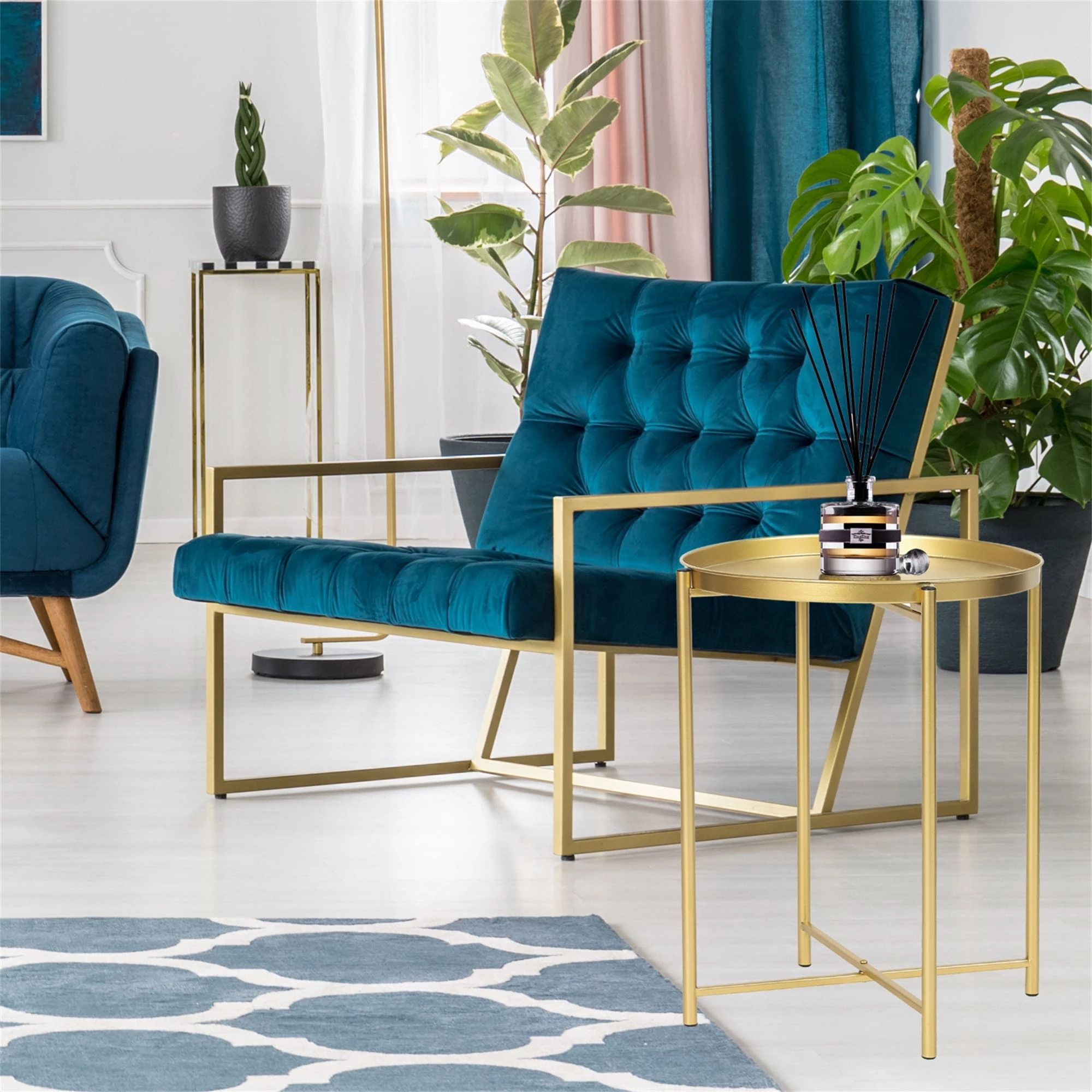 Brand new ๐ Adeco Gold End Table Metal Waterproof Snack Beside Table Accent Coffee Table - 16.9""(D)x 16.9""(W)x 20.5""(H) ๐งจ 6 Brand new ๐ Adeco Gold End Table Metal Waterproof Snack Beside Table Accent Coffee Table - 16.9""(D)x 16.9""(W)x 20.5""(H) ๐งจ - Image 5