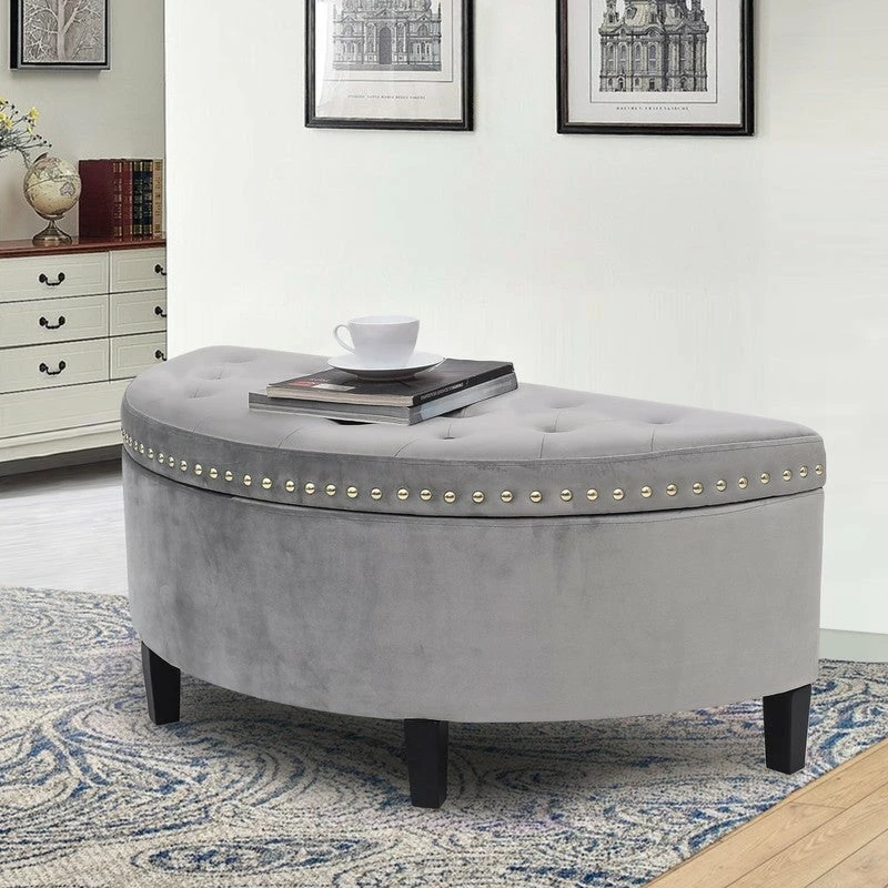 Hot Sale ๐ Adeco Distressed Faux Leather / Tufted Velvet Storage Ottoman Bench Navy Velvet ๐คฉ 14 Hot Sale ๐ Adeco Distressed Faux Leather / Tufted Velvet Storage Ottoman Bench Navy Velvet ๐คฉ - Image 12