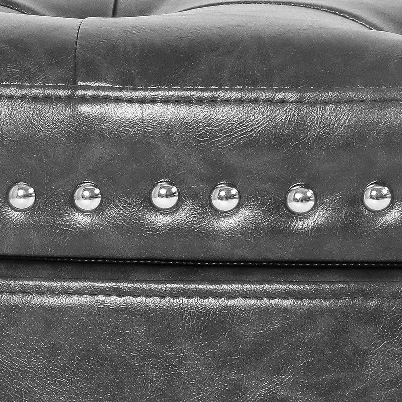 Hot Sale ๐ Adeco Distressed Faux Leather / Tufted Velvet Storage Ottoman Bench Navy Velvet ๐คฉ 7 Hot Sale ๐ Adeco Distressed Faux Leather / Tufted Velvet Storage Ottoman Bench Navy Velvet ๐คฉ - Image 5
