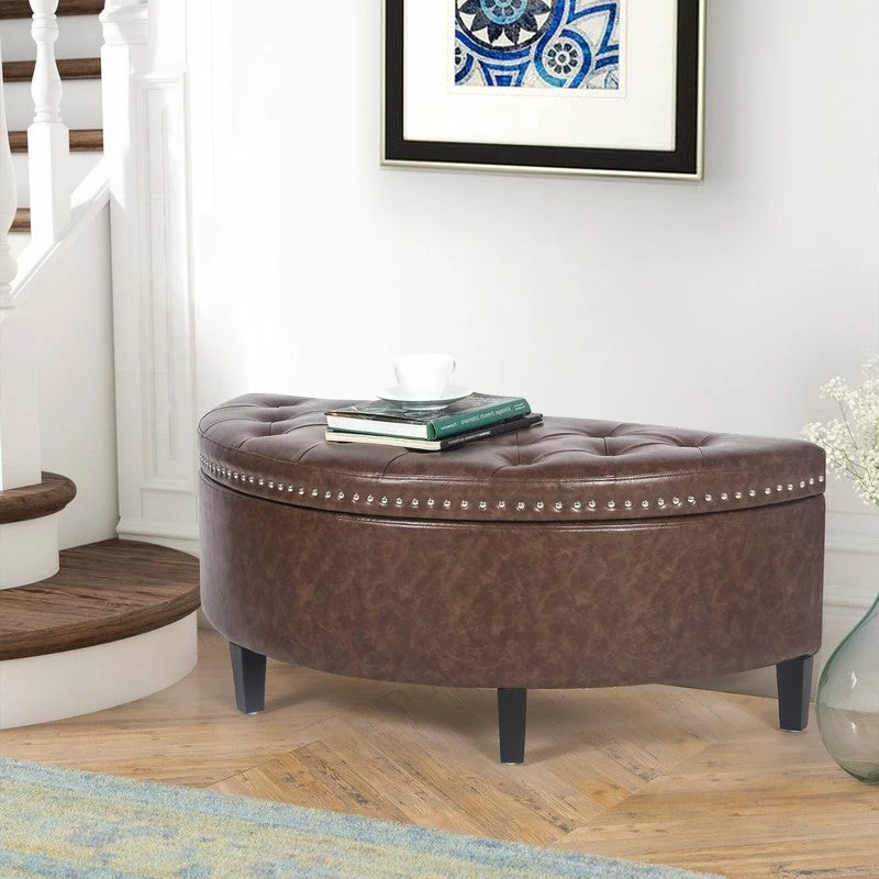 Hot Sale ๐ Adeco Distressed Faux Leather / Tufted Velvet Storage Ottoman Bench Navy Velvet ๐คฉ 8 Hot Sale ๐ Adeco Distressed Faux Leather / Tufted Velvet Storage Ottoman Bench Navy Velvet ๐คฉ - Image 6