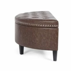 Hot Sale ๐ Adeco Distressed Faux Leather / Tufted Velvet Storage Ottoman Bench Navy Velvet ๐คฉ 24 Hot Sale ๐ Adeco Distressed Faux Leather / Tufted Velvet Storage Ottoman Bench Navy Velvet ๐คฉ -Adeco Shop Adeco Half Moon Distressed Faux Leather Storage Ottoman Bench Bedroom 7