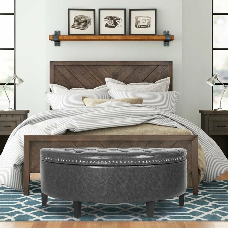 Hot Sale ๐ Adeco Distressed Faux Leather / Tufted Velvet Storage Ottoman Bench Navy Velvet ๐คฉ 3 Hot Sale ๐ Adeco Distressed Faux Leather / Tufted Velvet Storage Ottoman Bench Navy Velvet ๐คฉ