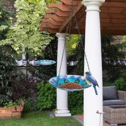 Buy 🔔 Adeco Hanging Bird Baths Bird Feeders Multi 🎉