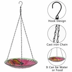 Buy 🔔 Adeco Hanging Bird Baths Bird Feeders Multi 🎉 -Adeco Shop Adeco Hanging Bird Baths Bird Feeders 7