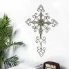 Wholesale 💯 Adeco Home Decorative Scrolled Metal Wall Decor Urban Flower Cross 😍