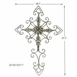 Wholesale 💯 Adeco Home Decorative Scrolled Metal Wall Decor Urban Flower Cross 😍 -Adeco Shop Adeco Home Decorative Scrolled Metal Wall Decor Urban Flower Cross 2