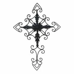 Wholesale 💯 Adeco Home Decorative Scrolled Metal Wall Decor Urban Flower Cross 😍 -Adeco Shop Adeco Home Decorative Scrolled Metal Wall Decor Urban Flower Cross 4
