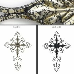 Wholesale 💯 Adeco Home Decorative Scrolled Metal Wall Decor Urban Flower Cross 😍 -Adeco Shop Adeco Home Decorative Scrolled Metal Wall Decor Urban Flower Cross 8