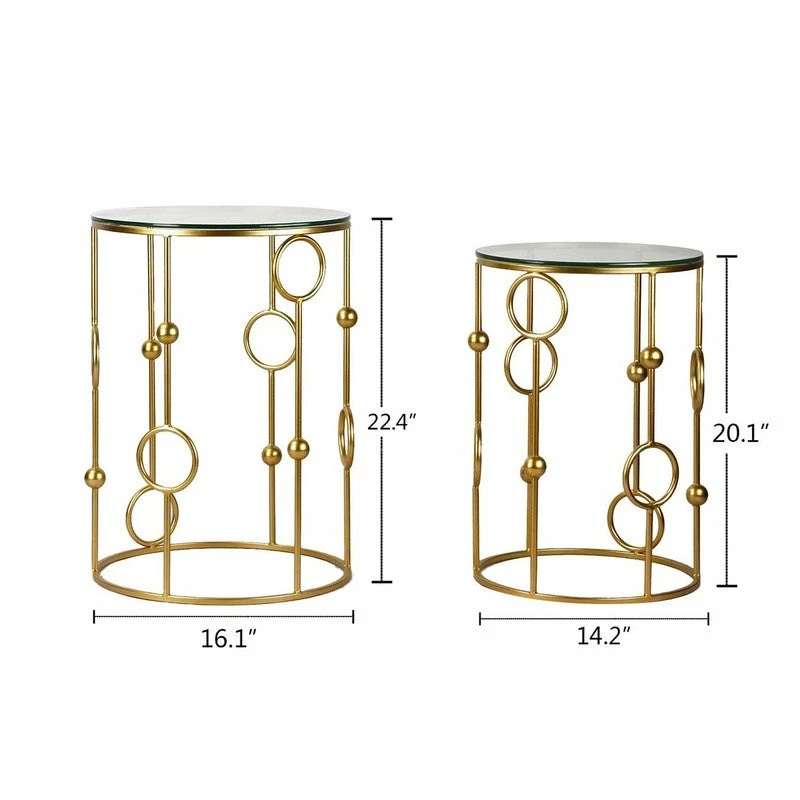 Top 10 โ Adeco Set Of 2 Nesting Goldtone Postmodern End Tables - Set Of 2 ๐ 8 Top 10 โ Adeco Set Of 2 Nesting Goldtone Postmodern End Tables - Set Of 2 ๐ - Image 6