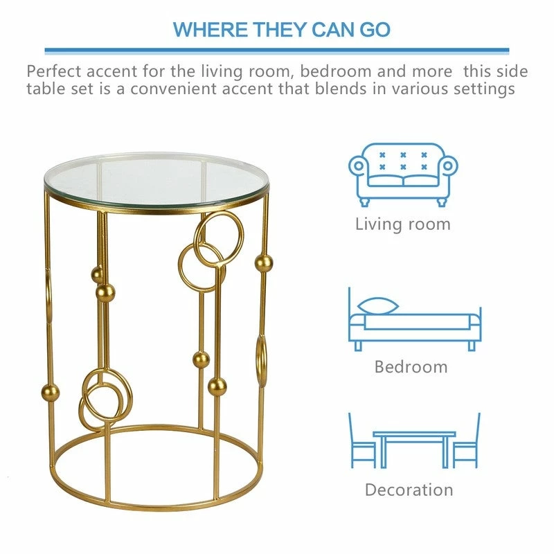 Top 10 โ Adeco Set Of 2 Nesting Goldtone Postmodern End Tables - Set Of 2 ๐ 10 Top 10 โ Adeco Set Of 2 Nesting Goldtone Postmodern End Tables - Set Of 2 ๐ - Image 8