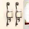Wholesale 😉 Adeco Iron And Glass Vertical Wall Hanging Candle Holder Sconce 👏 -Adeco Shop Adeco Iron and Glass Vertical Wall Hanging Candle Holder Sconce aec3b7d3 d238 414f 9018 6a3e5cbb3ef4